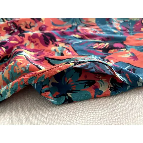 Soft Surroundings Sz L Petite Florence Dress Floral Midi Coastal Vacation Cruise - Picture 12 of 14